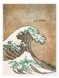 Poster The Wave / The Sea (French) - Katsushika Hokusai